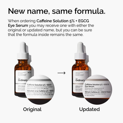 The Ordinary Caffeine Solution 5% + EGCG Eye Serum, Depuffing Eye Serum for Dark Circles and Tired Eyes, 1 Fl Oz The Ordinary