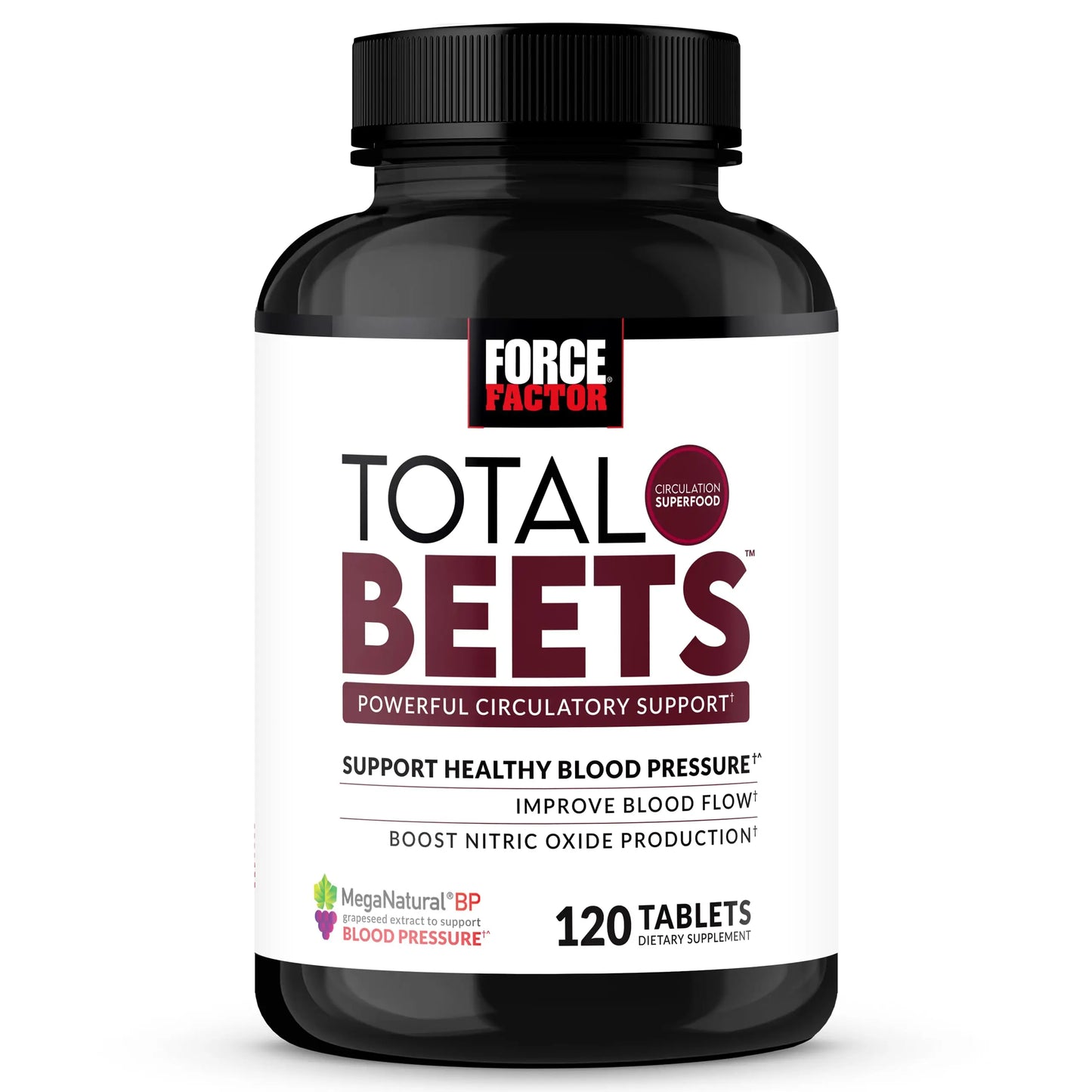 Force Factor Total Beets Blood Pressure Support with Grape Seed Extract and Non GMO Beet Root Powder for Heart Health Force Factor