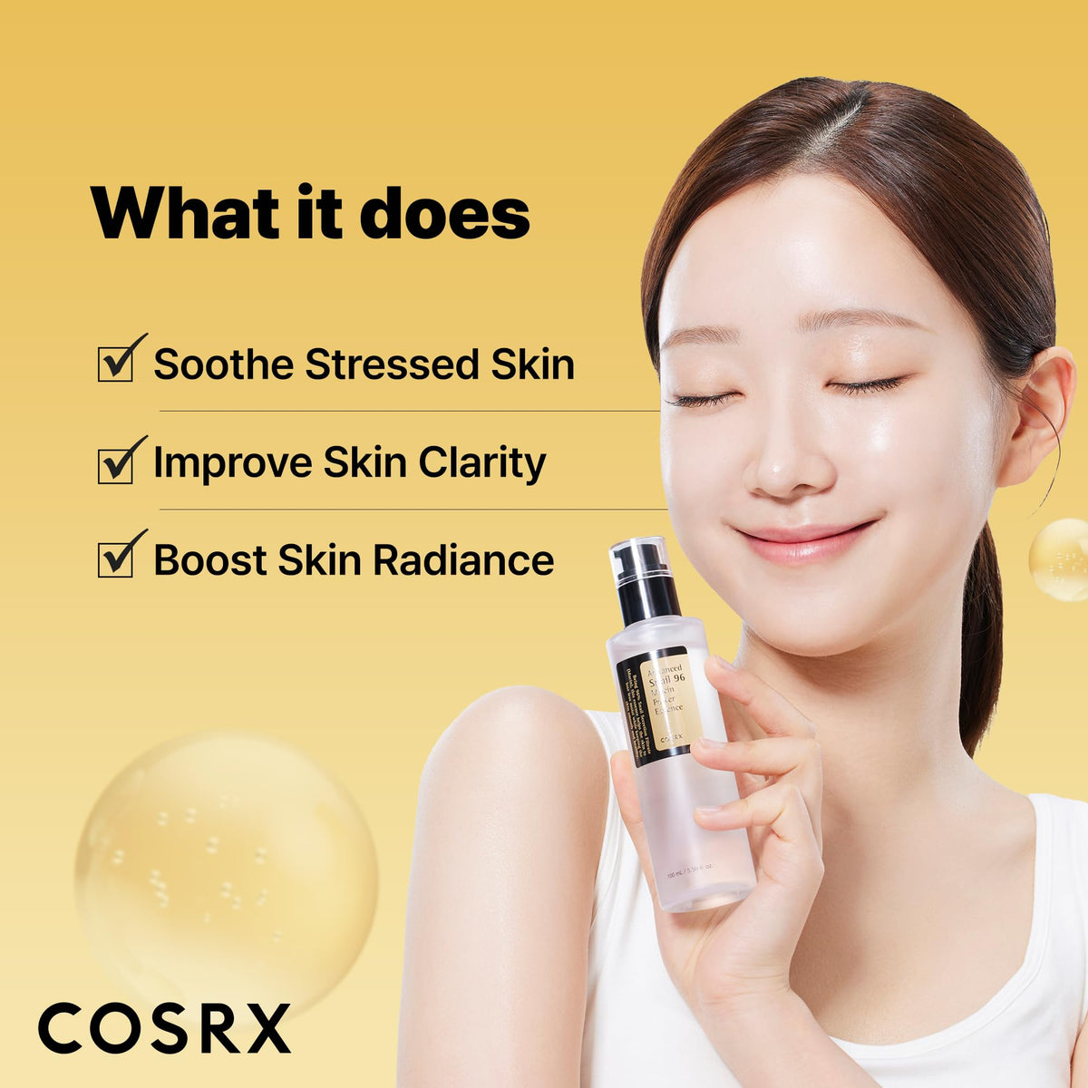 COSRX Snail Mucin 96% Repairing Serum for Sooothing & Hydrating 3.38 oz. COSRX