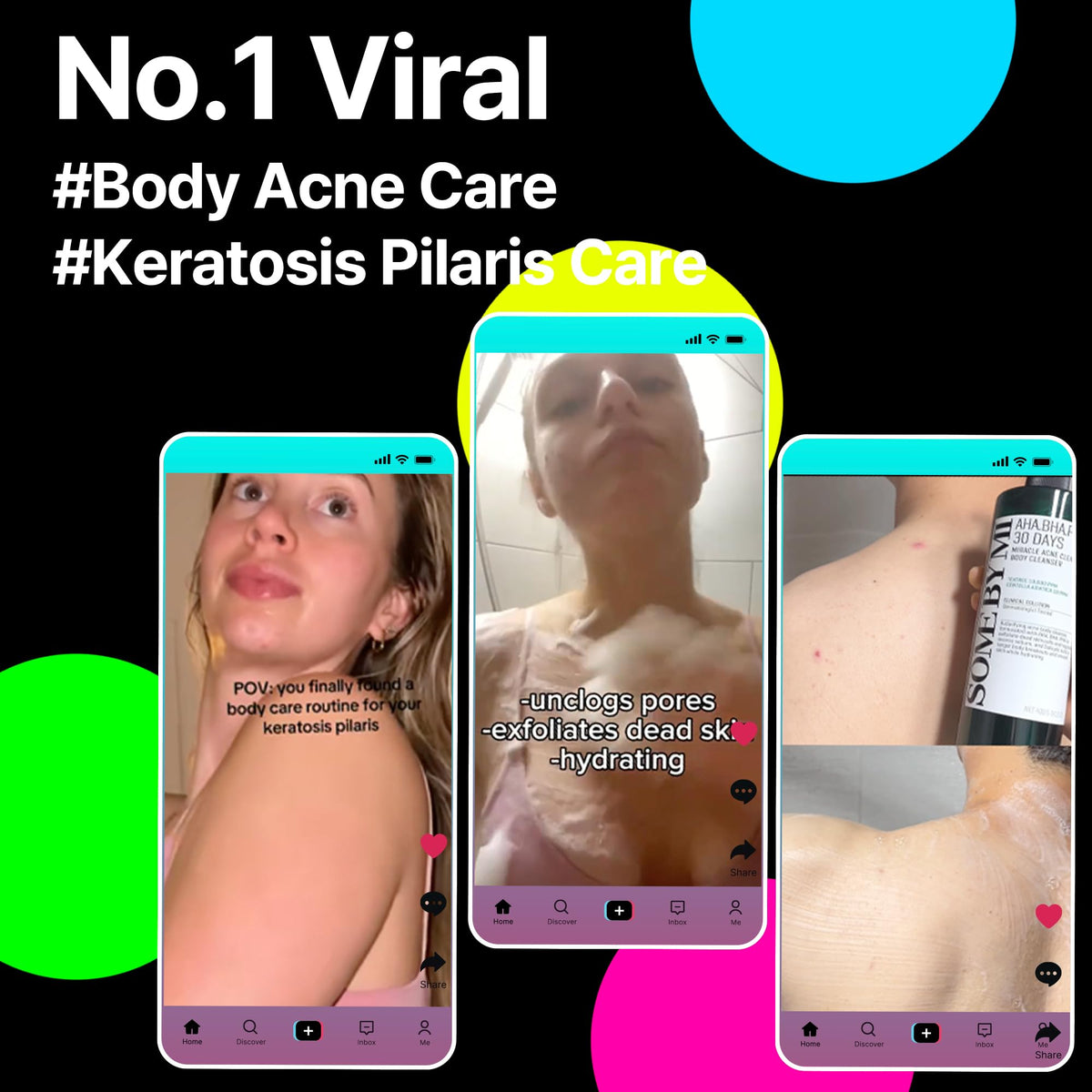 SOME BY MI AHA BHA PHA 30 Days Miracle Acne Clear Body Cleanser 13.5oz – Salicylic Acid & Tea Tree Acne Body Wash – Deep Cleansing, Sulfate & Paraben Free Korean Skin care SOME BY MI