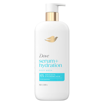 Dove Serum+ Hydration Body Wash Hyaluronic Acid 6% Hydration Serum, 18.5 oz Dove