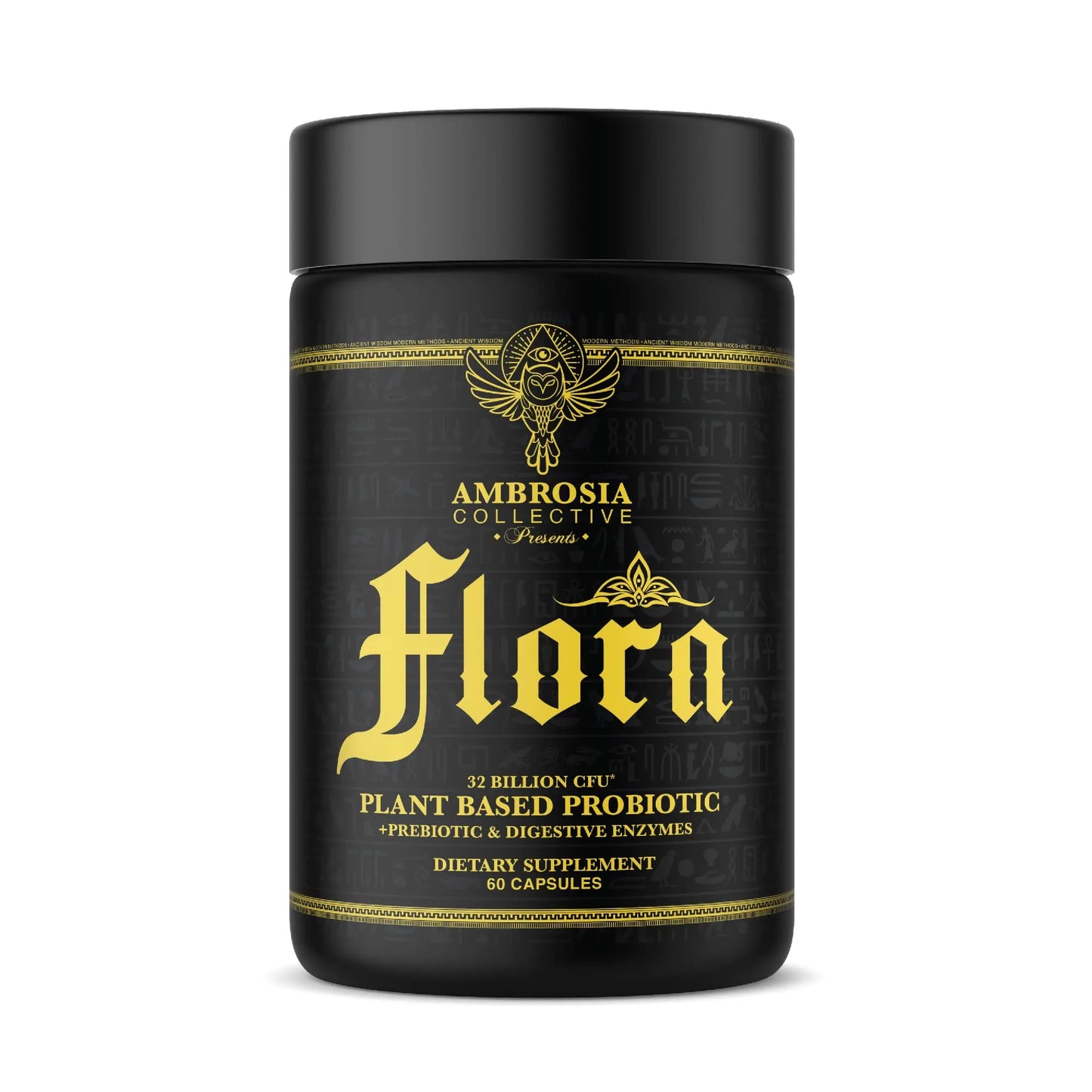 Ambrosia Flora Digestive Enzymes with Probiotics & Prebiotics | 32 Billion CFU Gut Health Supplement | Plant Based, Vegan Probiotic | 60 Veggie Capsules (30 Servings) Ambrosia