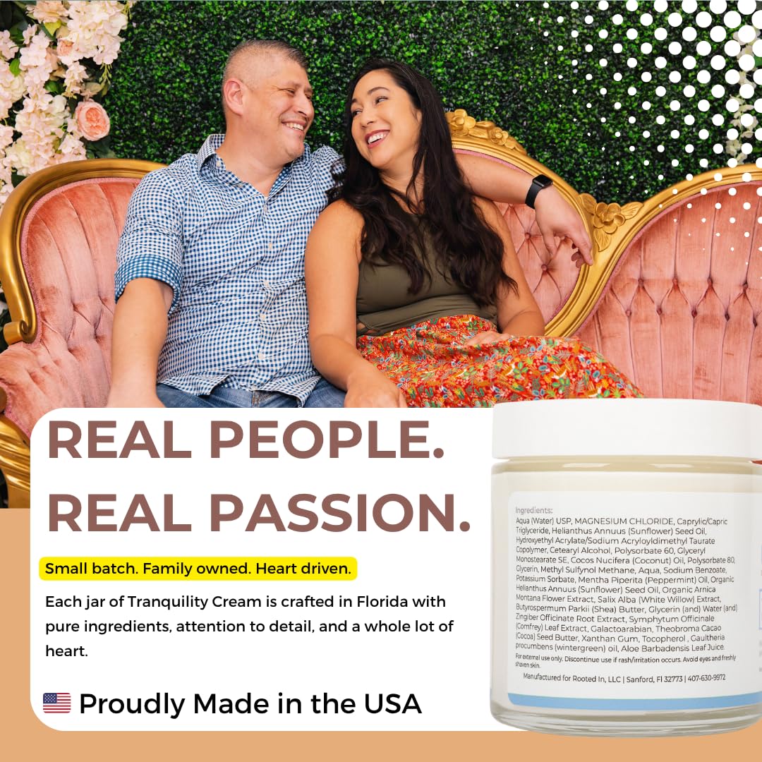 Rooted In Relief Magnesium Cream – 500mg Magnesium Chloride per Teaspoon – Enriched with Arnica, Comfrey & Botanical Blend – Targeted Muscle Support & Topical Relaxation – 4 oz Glass Jar Rooted In buy australia supplements