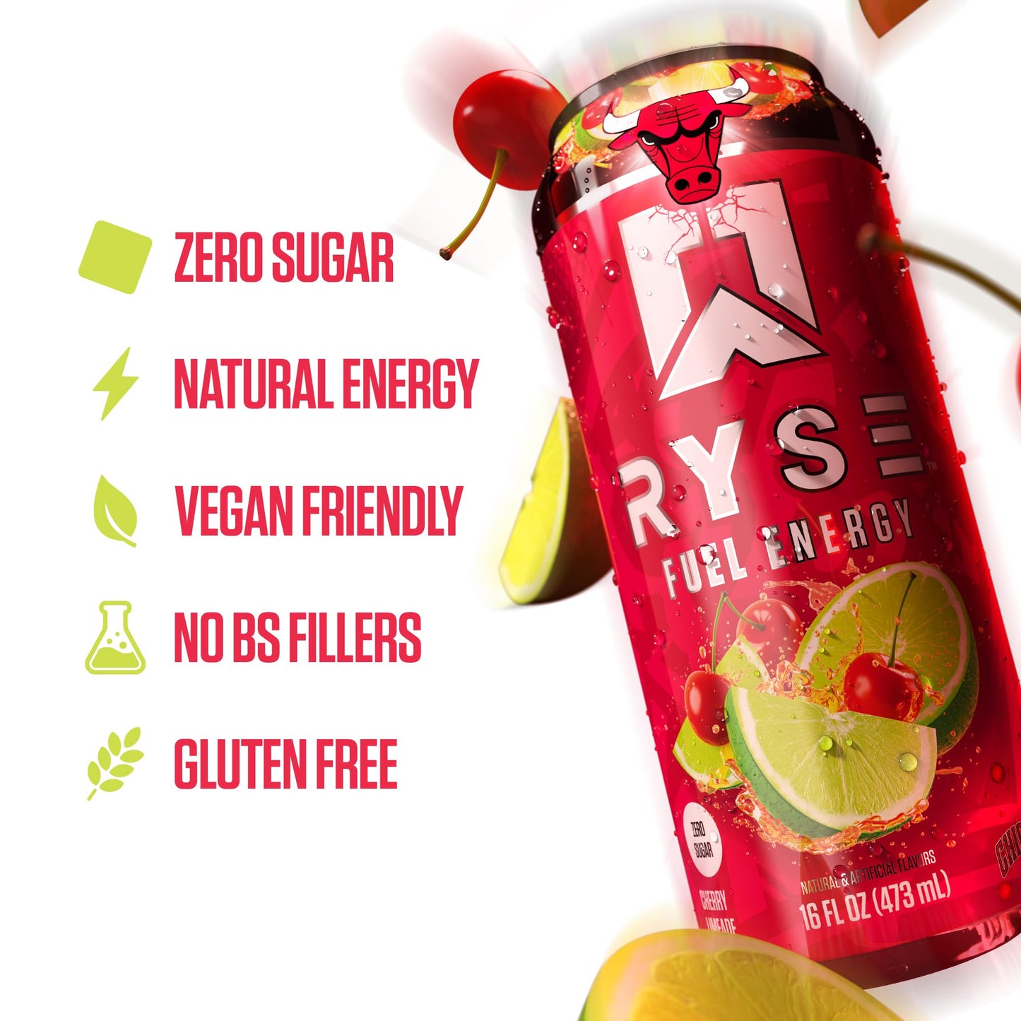 RYSE Fuel Energy Drink - Variety Pack - Sugar Free, Gluten Free & Vegan - 200mg Natural Caffeine, Taurine & Choline for Focus & Energy - No Artificial Colors - 16 fl oz Cans (12-Pack)