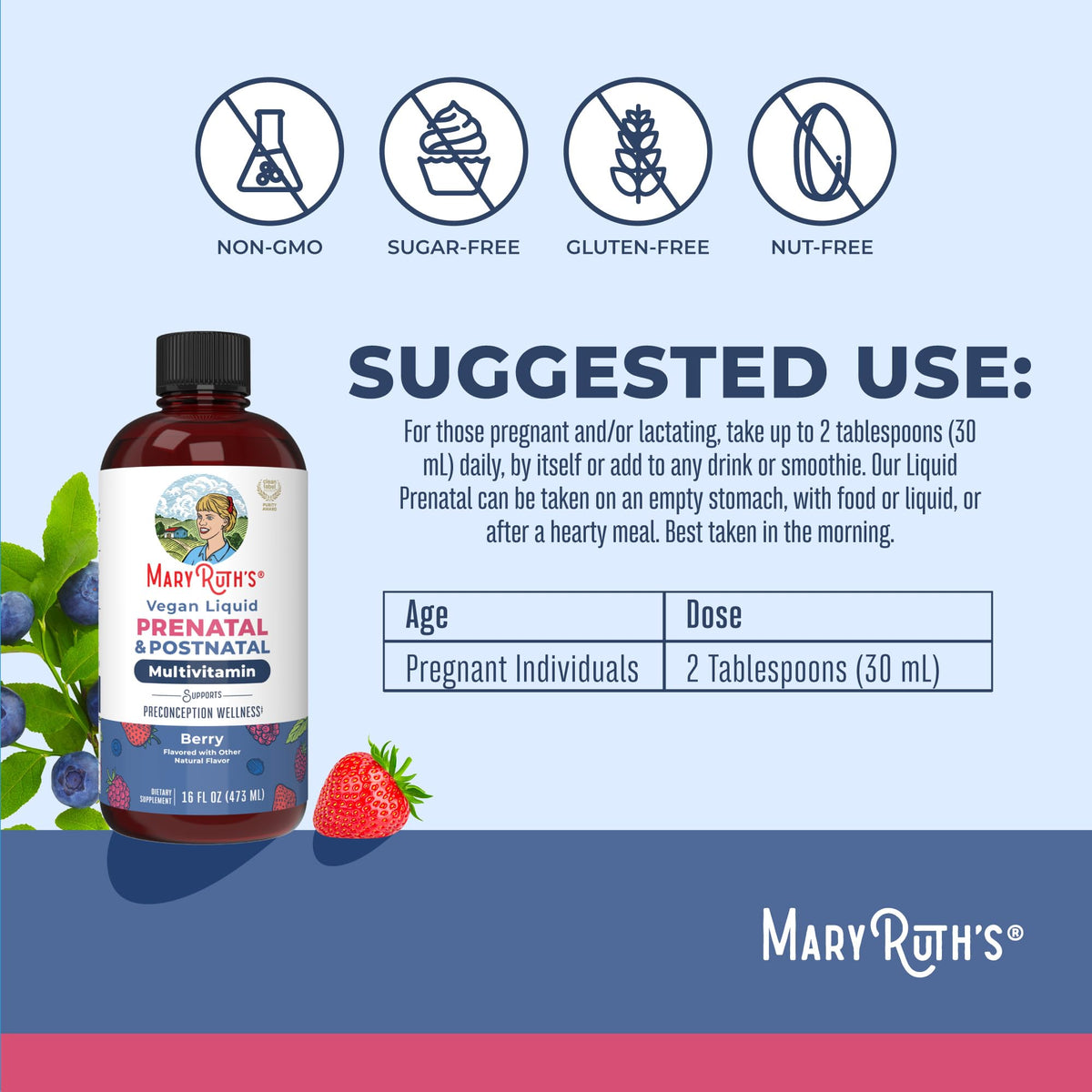 MARYRUTH'S Postnatal & Prenatal Vitamins for Women | Sugar Free | Womens Multivitamin for Pre-Conception, Pregnancy & Nursing | Ginger MARYRUTH'S