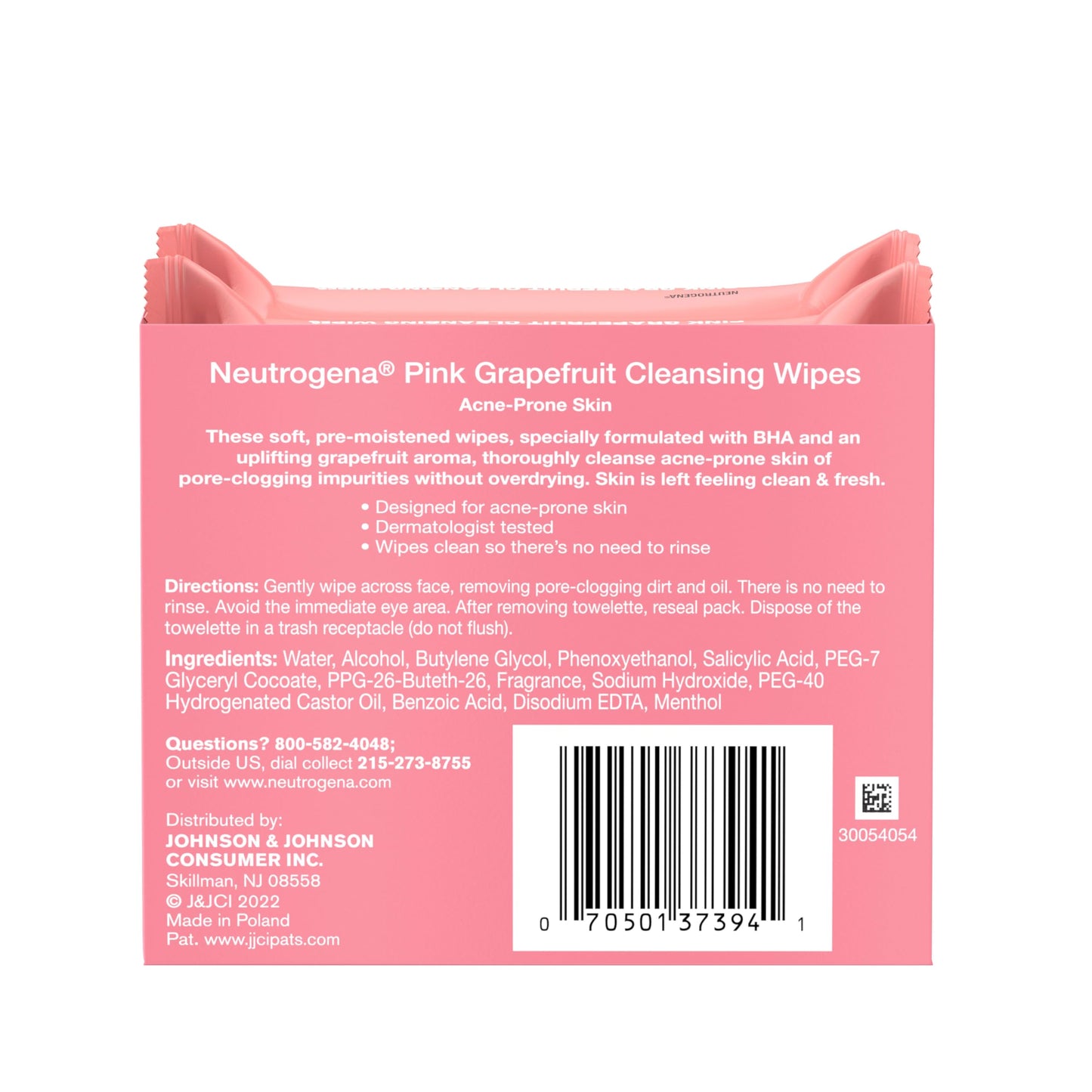 Neutrogena Makeup Remover Cleansing Towelettes, Pink Grapefruit, 25 Count, Twin Pack Neutrogena