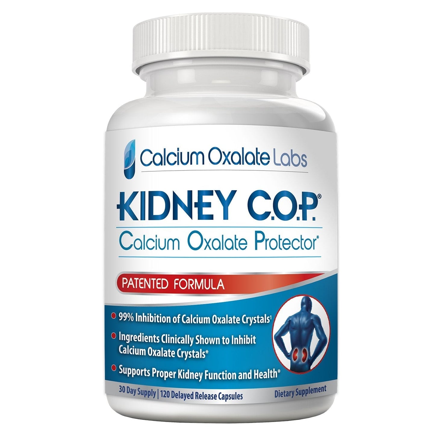 KIDNEY C.O.P. Calcium Oxalate Protector 120 Capsules, Patented Kidney Support for Calcium Oxalate Crystals, Stop Recurrence KIDNEY C.O.P.