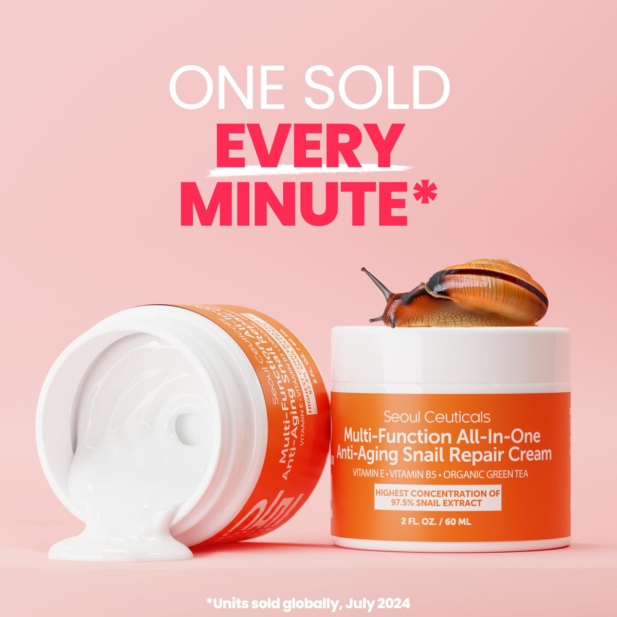 SeoulCeuticals 97.5% Snail Mucin Korean Face Moisturizer Day & Night Cream SeoulCeuticals