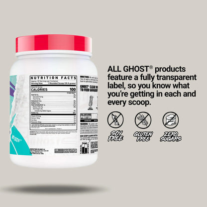GHOST Clear Whey Isolate Protein Powder, Strawberry Watermelon - 1.57 LB Tub, 25G of Whey Protein - Post Workout Drink for Muscle Gain & Recovery – Sugar Free, Soy Free & Zero Fat, 20 Servings GHOST