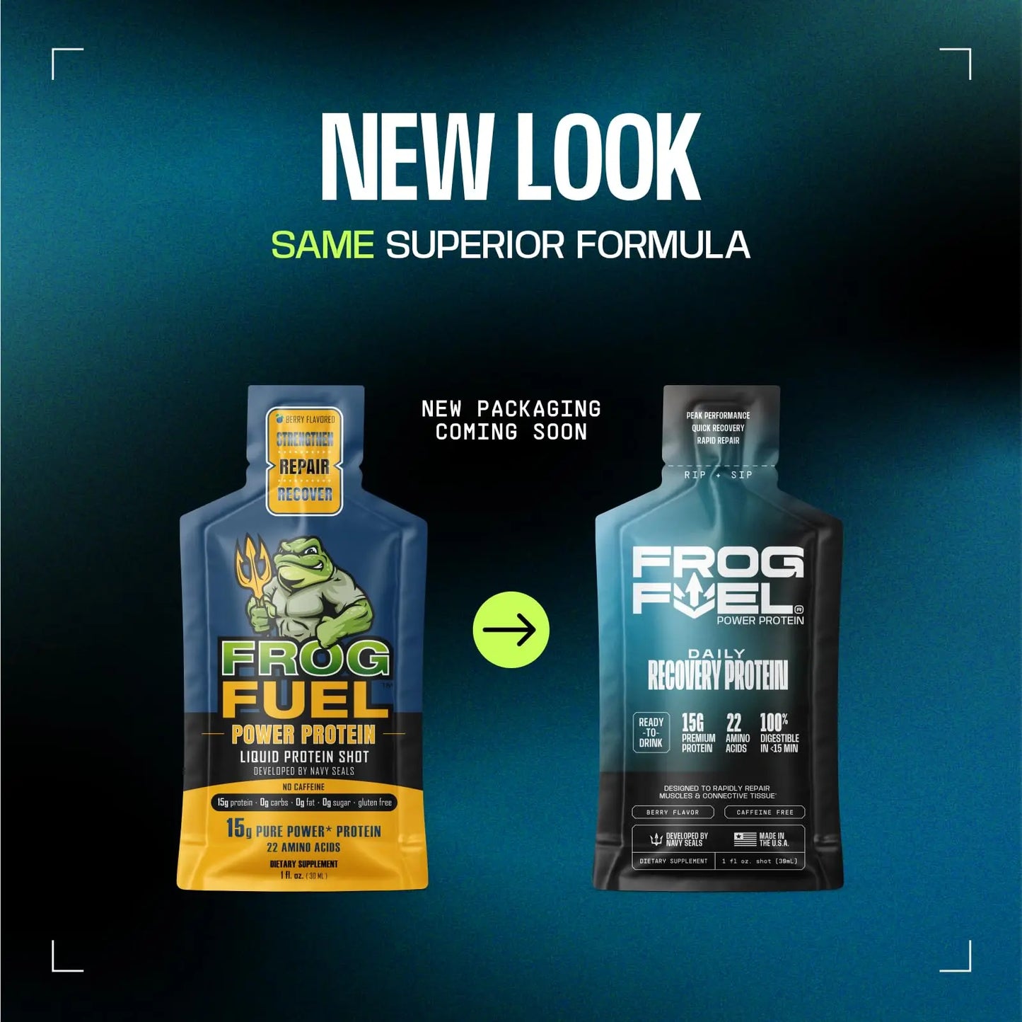 Frog Fuel Power Regular Complete Liquid Protein Shot, 15g, Nano Hydrolyzed & Grass Fed Collagen, Post Workout, Gluten Free, Fat & Sugar Free Frog Fuel