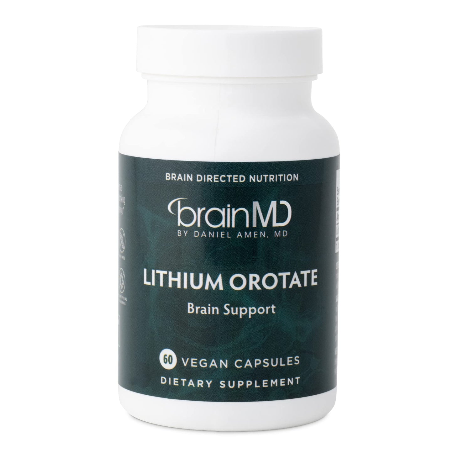 BRAINMD Dr Amen Lithium Orotate - 60 Capsules - Brain Support - Gluten Free - 60 Servings BRAINMD