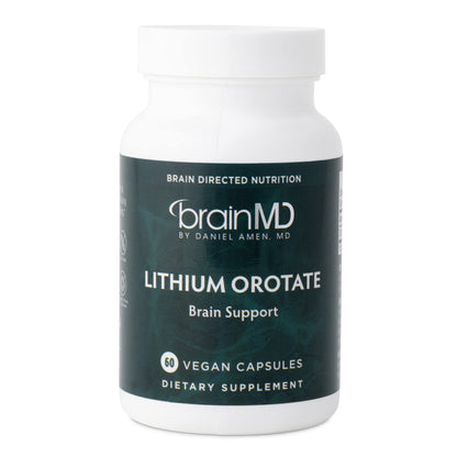 BRAINMD Dr Amen Lithium Orotate - 60 Capsules - Brain Support - Gluten Free - 60 Servings BRAINMD