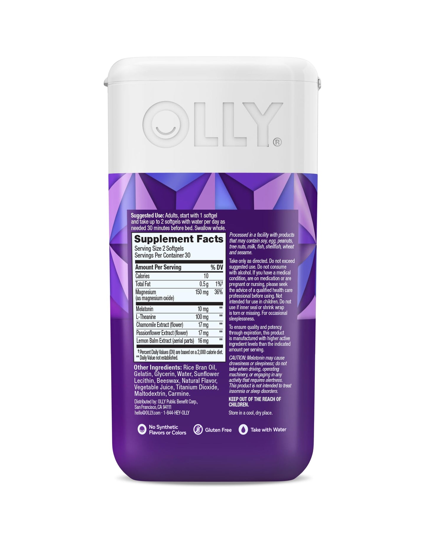 OLLY Ultra Strength Sleep Softgels, 10mg Melatonin, L-Theanine, Chamomile, Magnesium, Lemon Balm, Supports Deep Restful Sleep OLLY