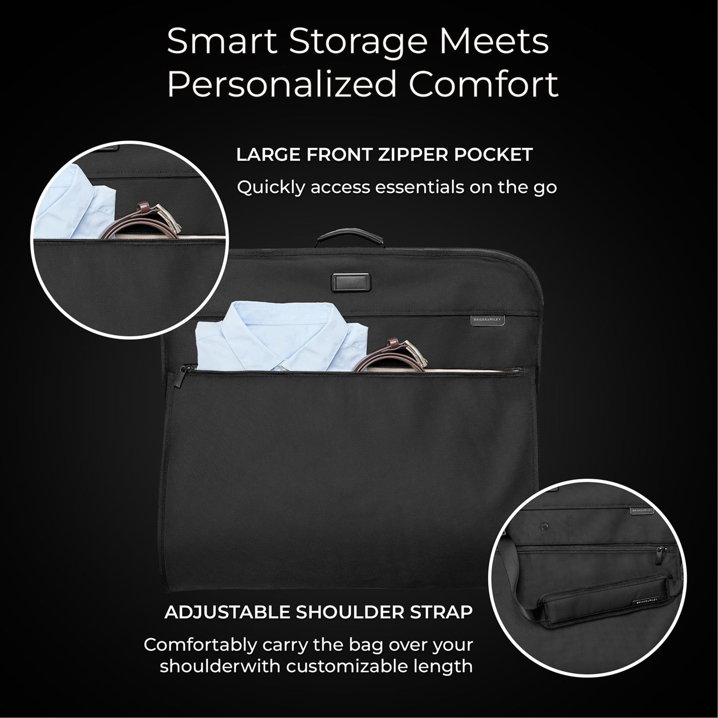 Briggs & Riley Deluxe Wardrobe Spinner - Checked Luggage for Travel, Suitcases with Wheels, Softside Rolling Bag for Men & Women, Built in Hook for Clothes - Baseline Collection, Black Gsupps Australia