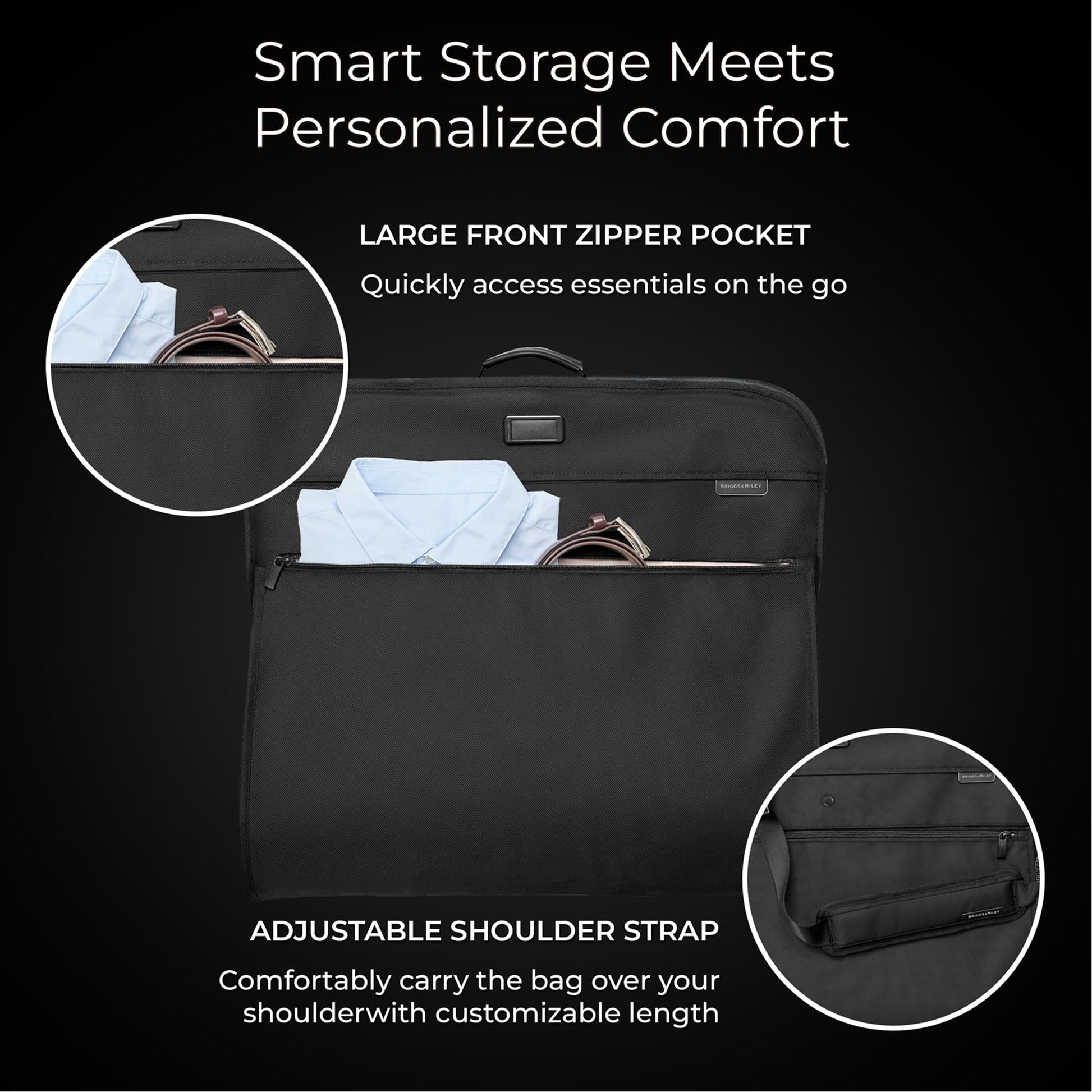 Briggs & Riley Deluxe Wardrobe Spinner - Checked Luggage for Travel, Suitcases with Wheels, Softside Rolling Bag for Men & Women, Built in Hook for Clothes - Baseline Collection, Black Gsupps Australia
