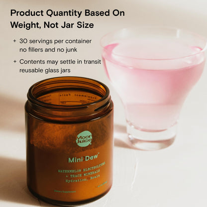 Moon Juice Mini Dew Electrolytes Powder - Sugar Free Minerals & Electrolyte Hydration Powder for Instant Hydration & Brain Support - Magnesium, Calcium, Potassium, Pink Salt, Watermelon, 30 Servings