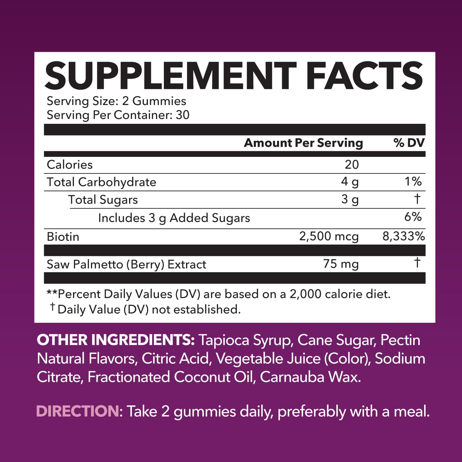 Saw Palmetto Gummies for Women, Raspberry, 60ct, 2500mcg Biotin | DHT Blocker & Hair, Skin, Nail Health Gummies, Supports Stronger-Looking Hair, Raspberry Flavor, 1 Month Supply Gsupps Australia