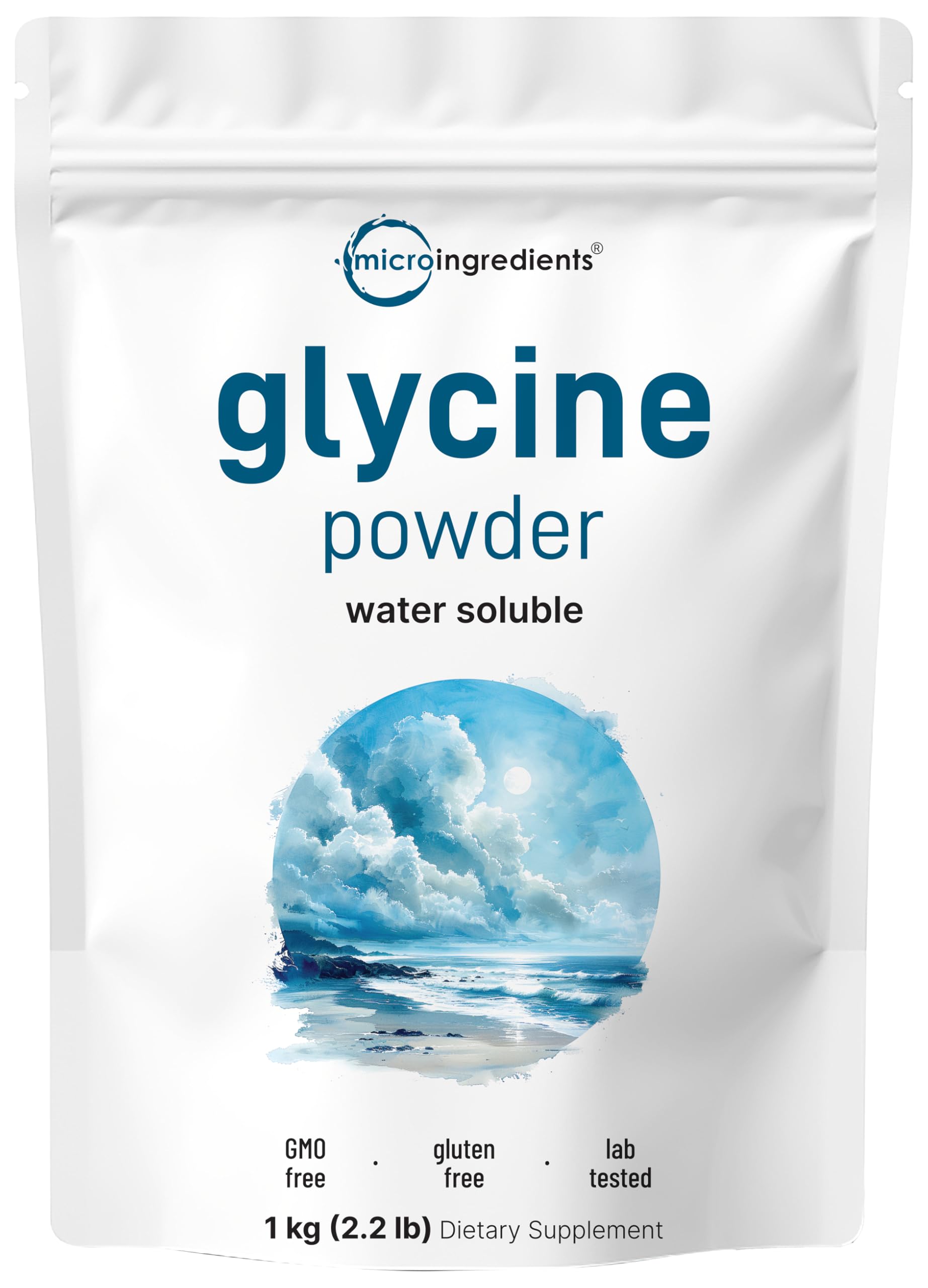 Micro Ingredients Glycine Powder, 1KG (2.2 Pounds), Glycine 1000mg Per Serving, Water Soluble and Products of USA Micro Ingredients buy australia supplements