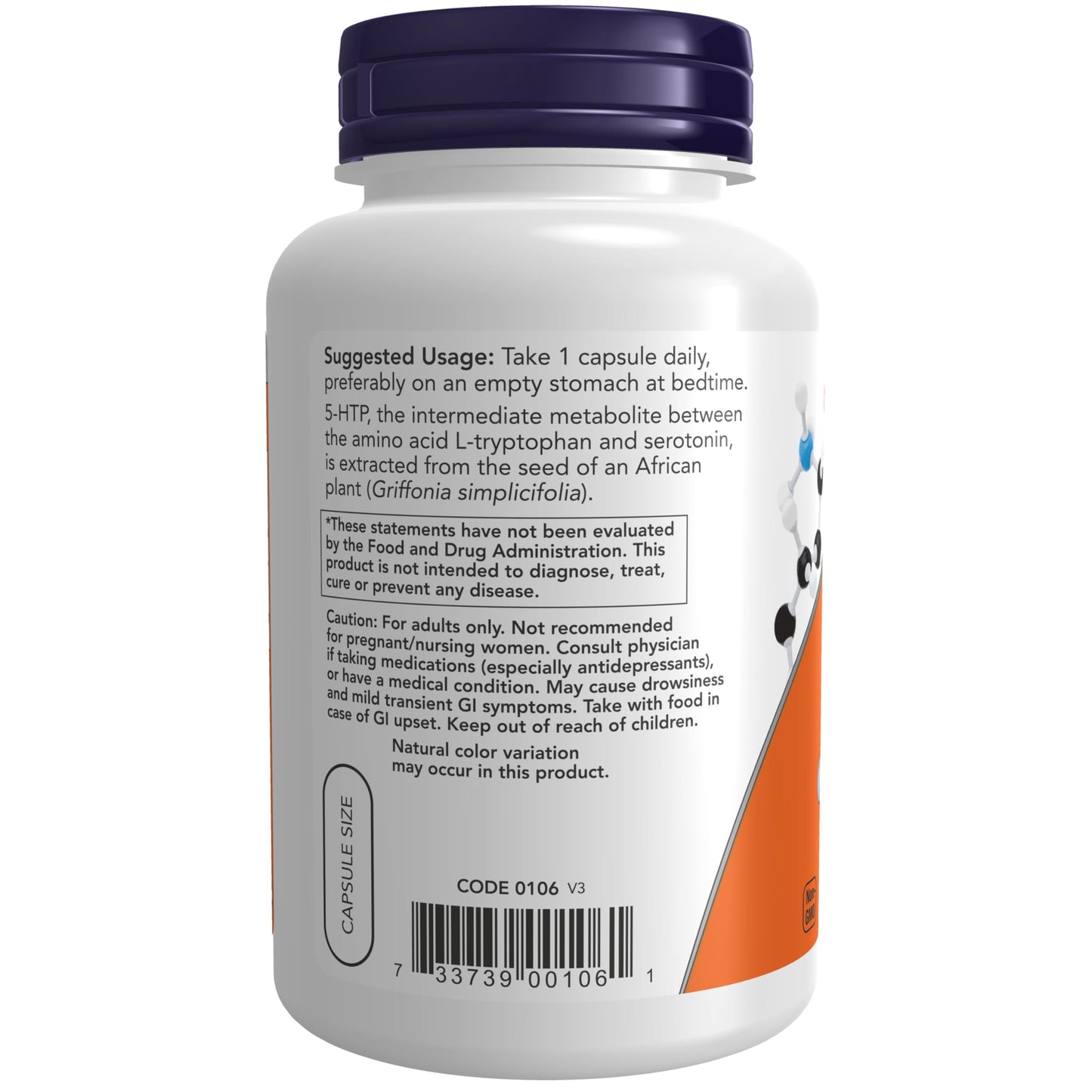NOW Supplements, 5-HTP (5-hydroxytryptophan) 100 mg, Neurotransmitter Support*, 120 Veg Capsules NOW Foods