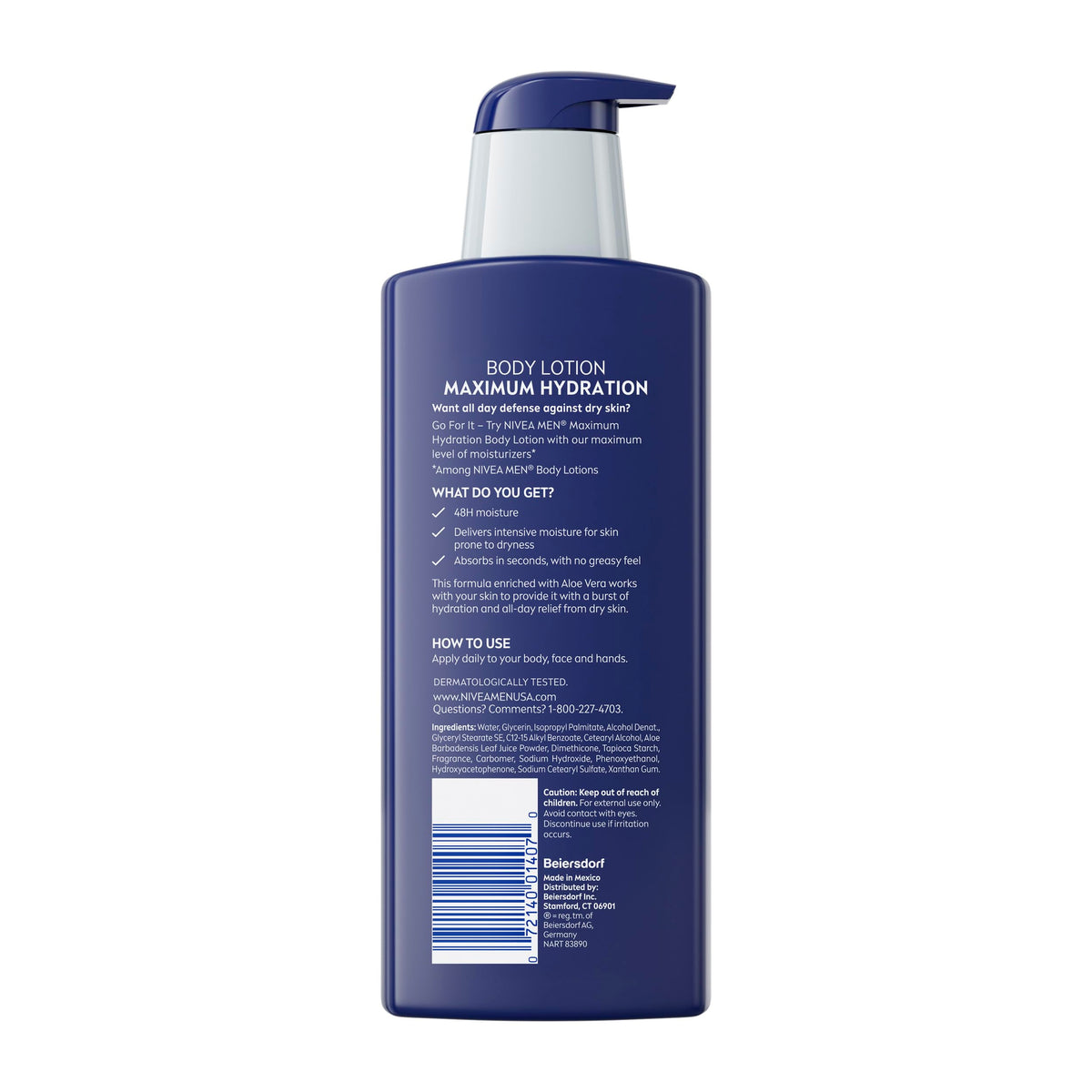 NIVEA MEN Maximum Hydration Lotion, 48-Hour Body Moisturizer, 16.9 FL OZ NIVEA MEN