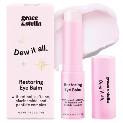 grace & stella Under Eye Brightener Balm Stick - Travel Size Toiletries - Retinol & Caffeine Eye Cream grace & stella