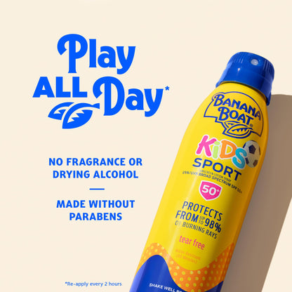 Banana Boat Sport Kids Sunscreen Spray SPF 50, 6 oz (2 Pack) Banana Boat