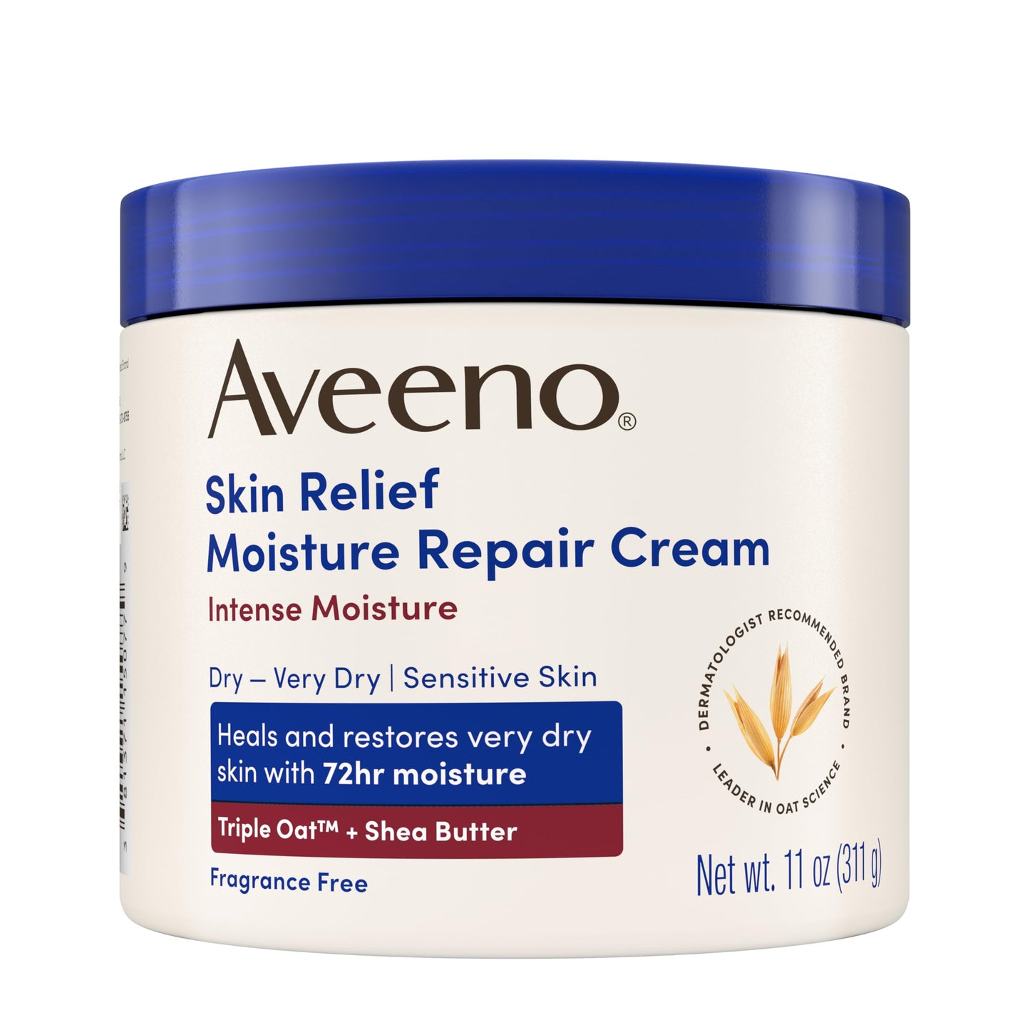Aveeno Skin Relief Intense Moisture Repair Body Cream with Triple Oat & Shea Butter Formula, Helps Heal, Repair & Restore Very Dry Skin Aveeno