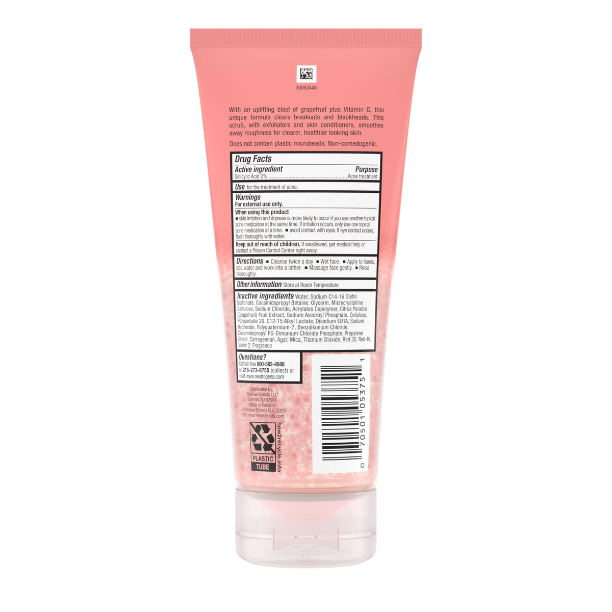 Neutrogena Oil Free Pink Grapefruit Acne Face Scrub, 6.7 oz Neutrogena