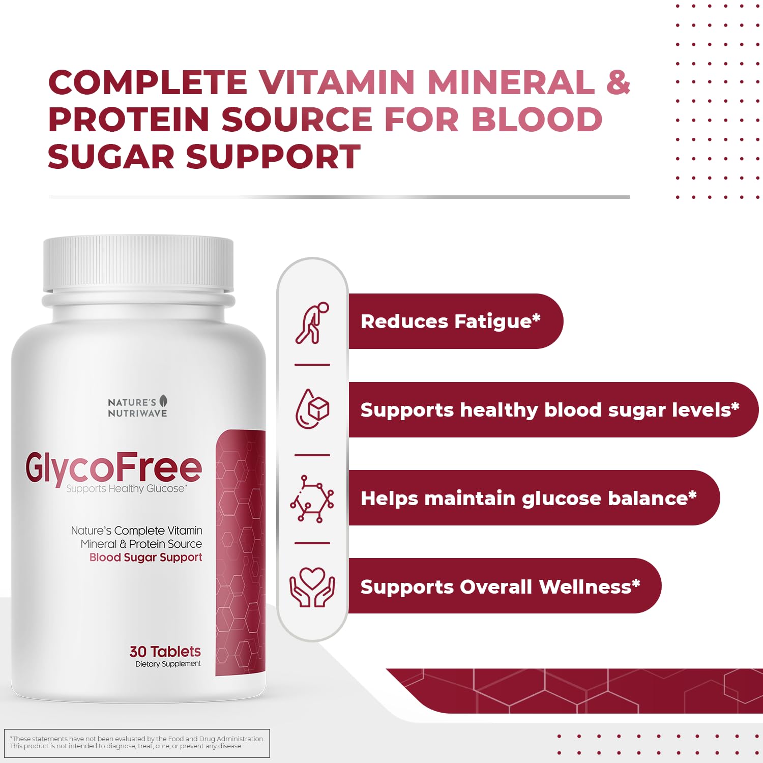 Nature’s NutriWave GLYCOFREE Supplement, Natural Plant-Based Blend with Berberine, Bitter Melon, Cinnamon, Inulin | Non-GMO, Made in USA - 30 Tablets, 3 Month Supply Nature’s NutriWave buy australia supplements