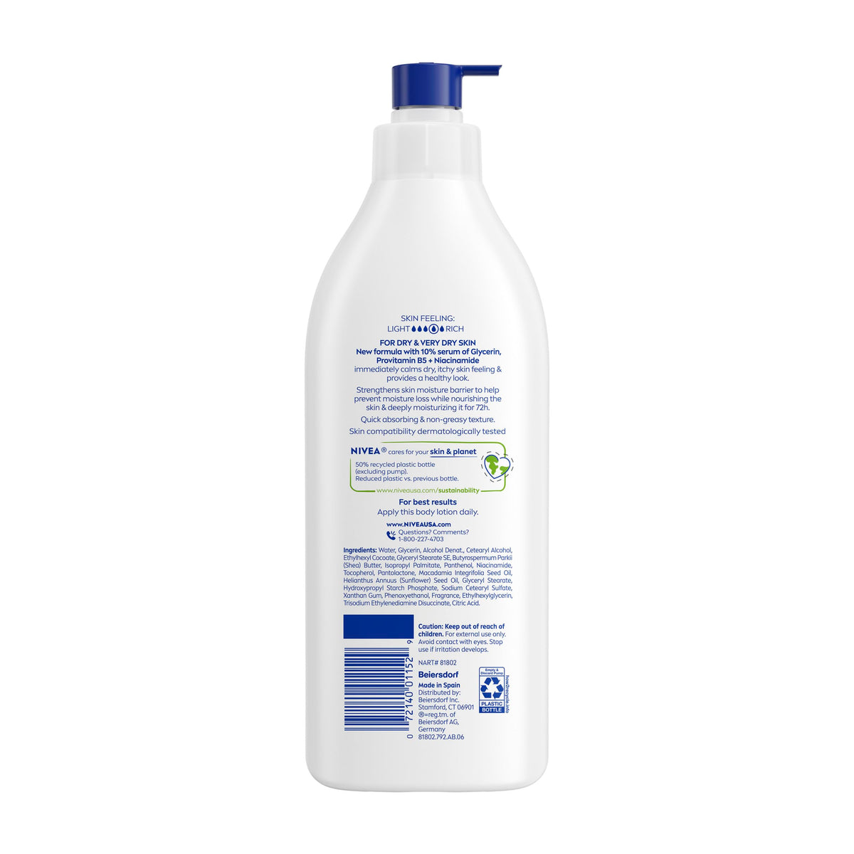 NIVEA Intense Healing Body Lotion, 72-Hour Moisturizing Lotion,16.9 FL OZ NIVEA
