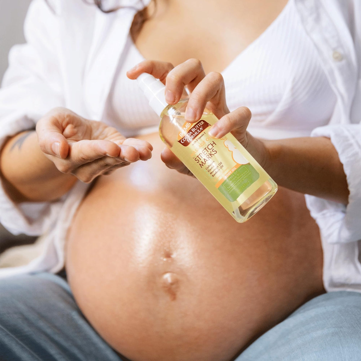Palmer's Stretch Marks Massage Oil for Pregnancy & Weight Changes (3.4 Oz) Palmer's