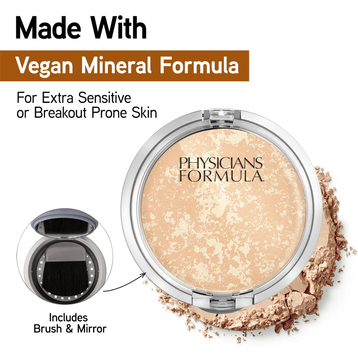 Physicians Formula Mineral Wear Talc-Free Face Powder, Light Coverage Mineral Makeup for Sensitive Skin – Translucent Physicians Formula