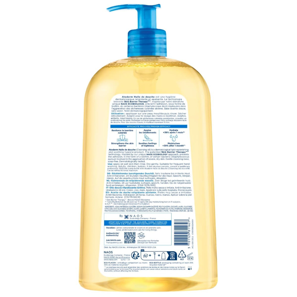 Bioderma Atoderm Shower Oil, Cleansing Oil For Face & Body, Nourishing Cleansing Oil For Dry to Atopic Sensitive Skin For Softer & Smooth Skin For Your Whole Family Bioderma