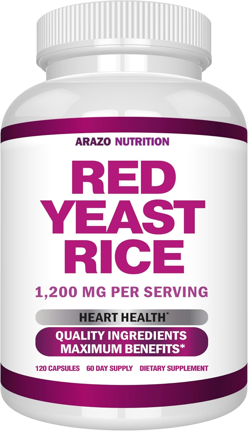 Arazo Nutrition Red Yeast Rice Extract 1200 MG Per Serving – Citrinin Free Supplement – Vegetarian 120 Capsules Gsupps Australia