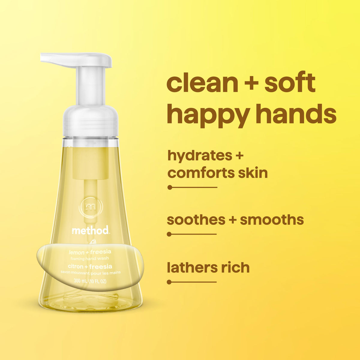method Foaming Hand Wash, Lemon + Freesia, 10 fl oz, 3 pack Method