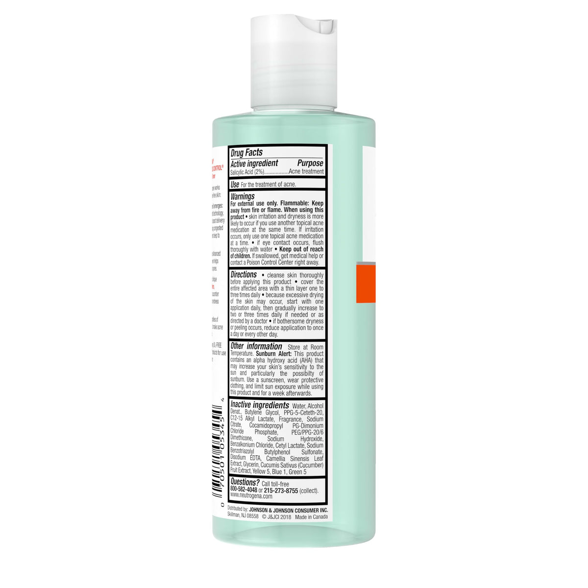 Neutrogena Acne Stress Control Face Toner, 2% Salicylic Acid, 8 fl. oz Neutrogena