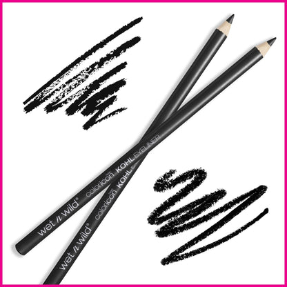 wet n wild Color Icon Kohl Eyeliner Pencil - Rich Hyper-Pigmented Color, Smooth Creamy Application, Long-Wearing Matte Finish Versatility, Cruelty-Free - Baby's Got Black wet n wild