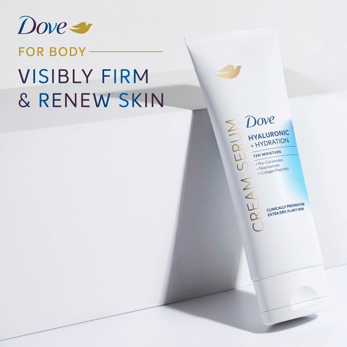 Dove Body Cream Serum Hyaluronic + Hydration for Extra Dry, Flaky Skin 8oz Dove