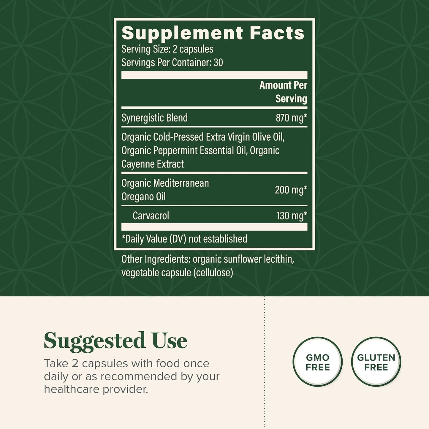 Global Healing Center - Oregano Oil Capsules with Organic Ingredients & Cayenne Pepper Extract, Oregano Capsules for Immune System Support, Respiratory Health, Digestion, Gas & Gut Wellness (60 Count)