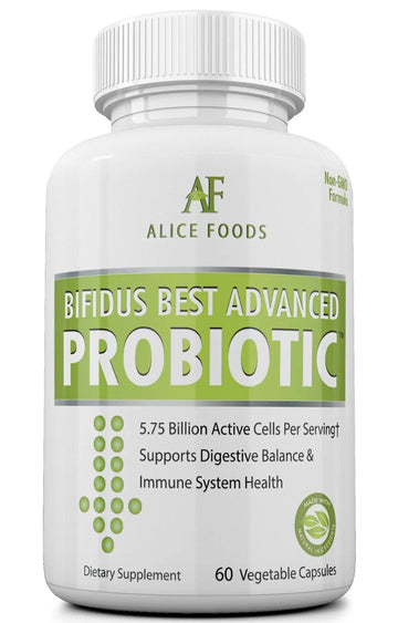 Fast Natural Bloating Relief - Bifidus Best Advanced Probiotic 60 Day + Kombucha Guide - Premium Probiotics for Men and Women - for Intestinal Problems, Bloating, Diarrhea, Gas, Bladder, UTI Alice Foods buy australia supplements