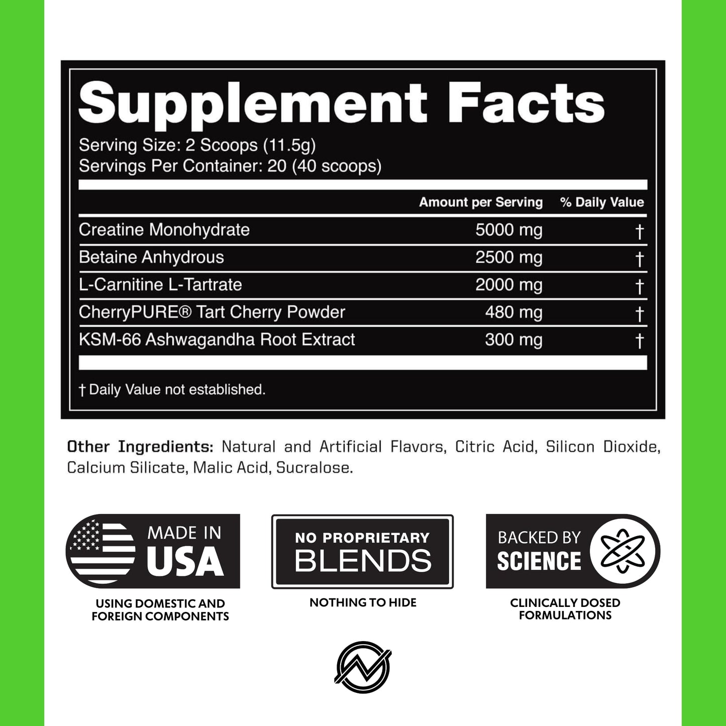 Outwork Nutrition Post Workout Recovery Powder - Creatine Monohydrate, KSM-66 Ashwagandha & Tart Cherry - Speeds Recovery, Eases Soreness - Creatine Powder for Men & Women, Orange Sherbet, 230 Gr