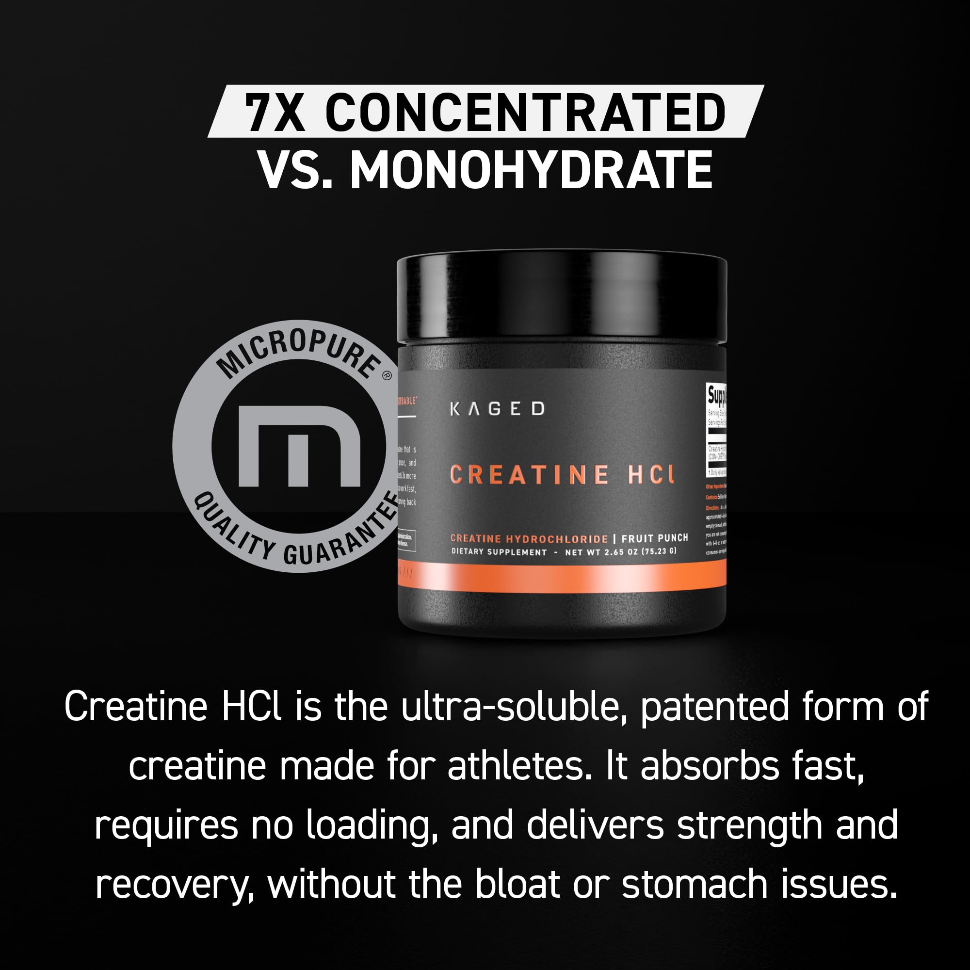 Kaged Creatine HCl Capsules | 7X Concentrated vs Mono | Muscle Building & Recovery | High Absorption | No Bloating | Creatine for Men & Women Kaged buy australia supplements
