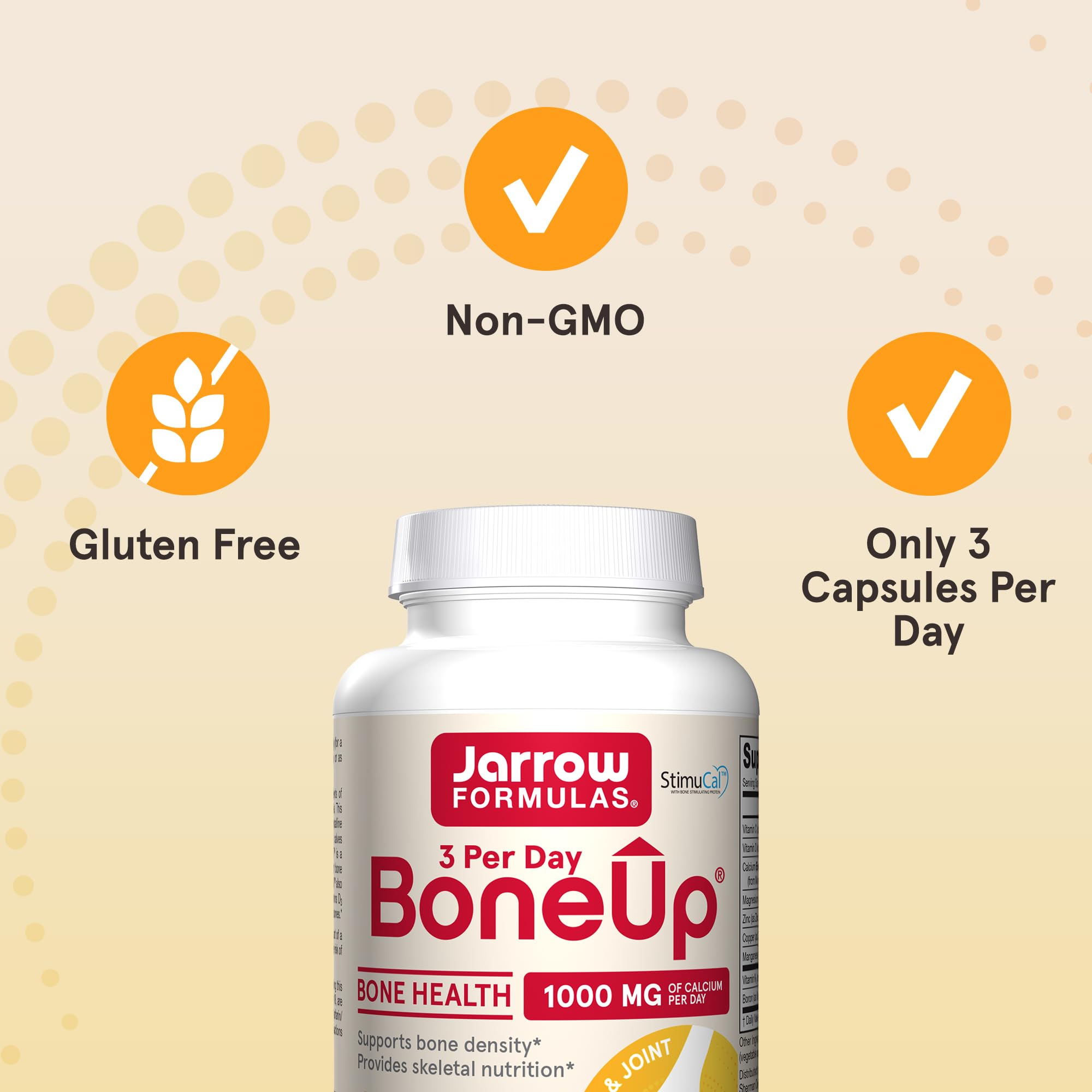 Jarrow Formulas BoneUp Three Per Day for Bone Density and Skeletal Nutrition, Includes Vitamin D3, K2 (as MK-7) and Calcium, 180 Capsules, 60 Day Supply Jarrow Formulas buy australia supplements