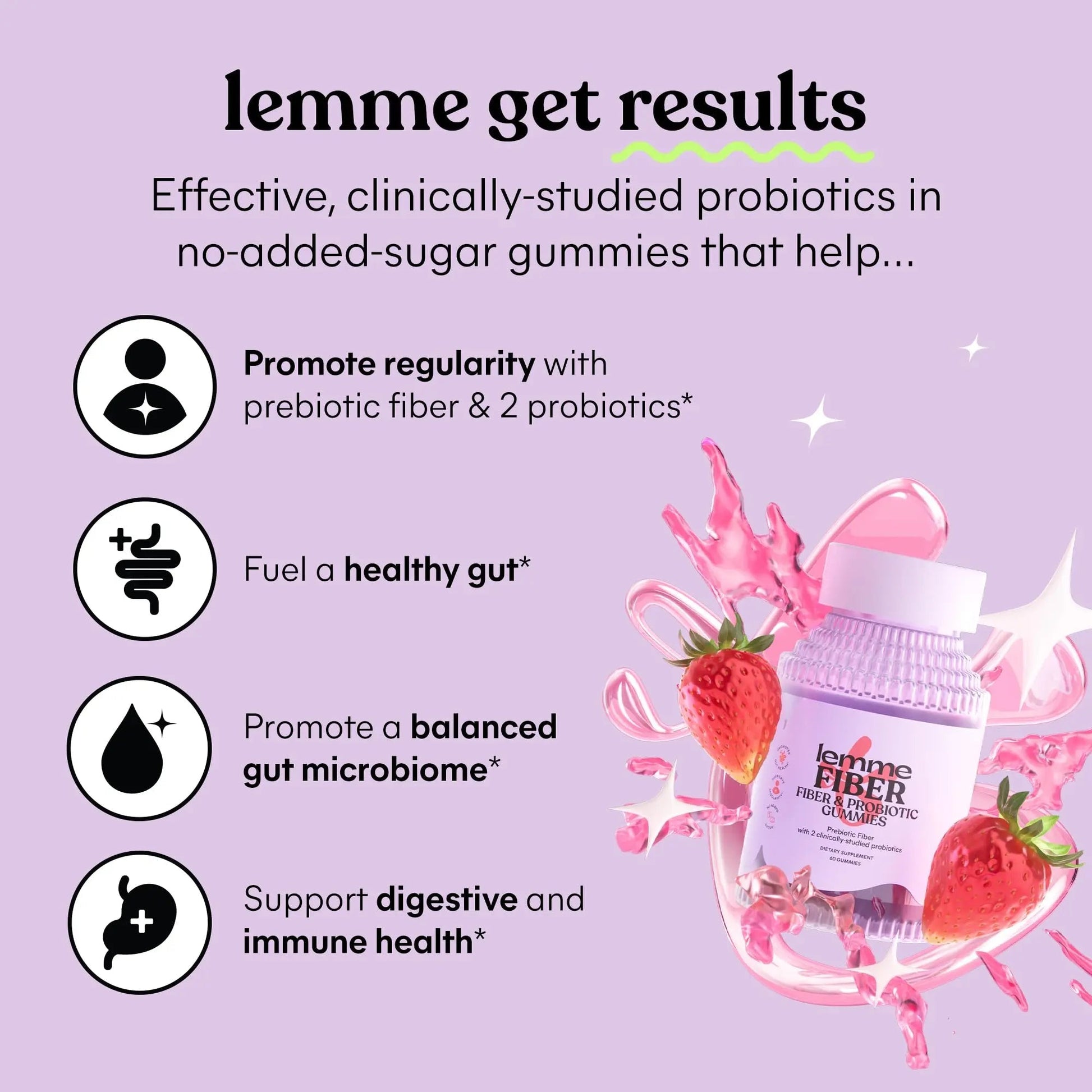 Lemme Fiber & Probiotic Gummies for Adults, Promotes Regularity & Digestive Health, No Sugar Added Strawberry Flavor, 4g Prebiotic Fiber & Clinically Studied Probiotic Strains, (60 Count) Lemme buy australia supplements