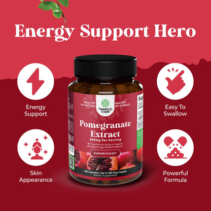 Advanced Pomegranate Extract Capsules - Powerful Antioxidant & Healthy Heart Support - Easy To Swallow Pomegranate Supplement - Superfood for Energy & Gut Health Support - Third Party Tested - 60 Ct Gsupps Australia