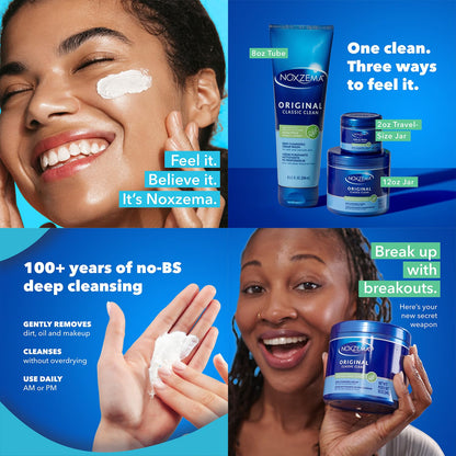 Noxzema Travel-Friendly Face Cleanser + Ultimate Clear Anti-Blemish Pads Noxzema