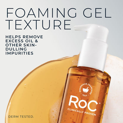 RoC Multi Correxion Revive + Glow Vitamin C Gel Brightening Cleanser, 6 oz RoC