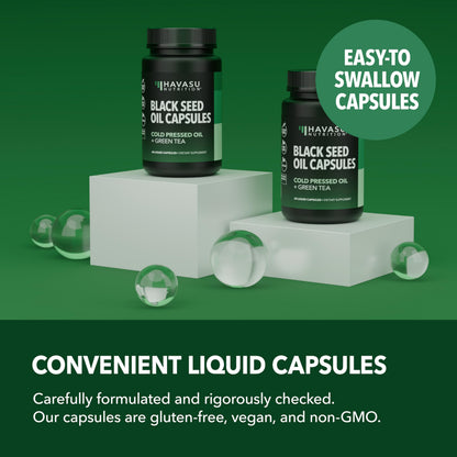 Black Seed Oil Capsules, Vegan, Non-GMO, Cold-Pressed Nigella Sativa, 90ct | 1500mg Per Serving Black Cumin Supplement for Skin Health, Immune Function, and Digestive Health, Unflavored, 30 Servings Gsupps Australia