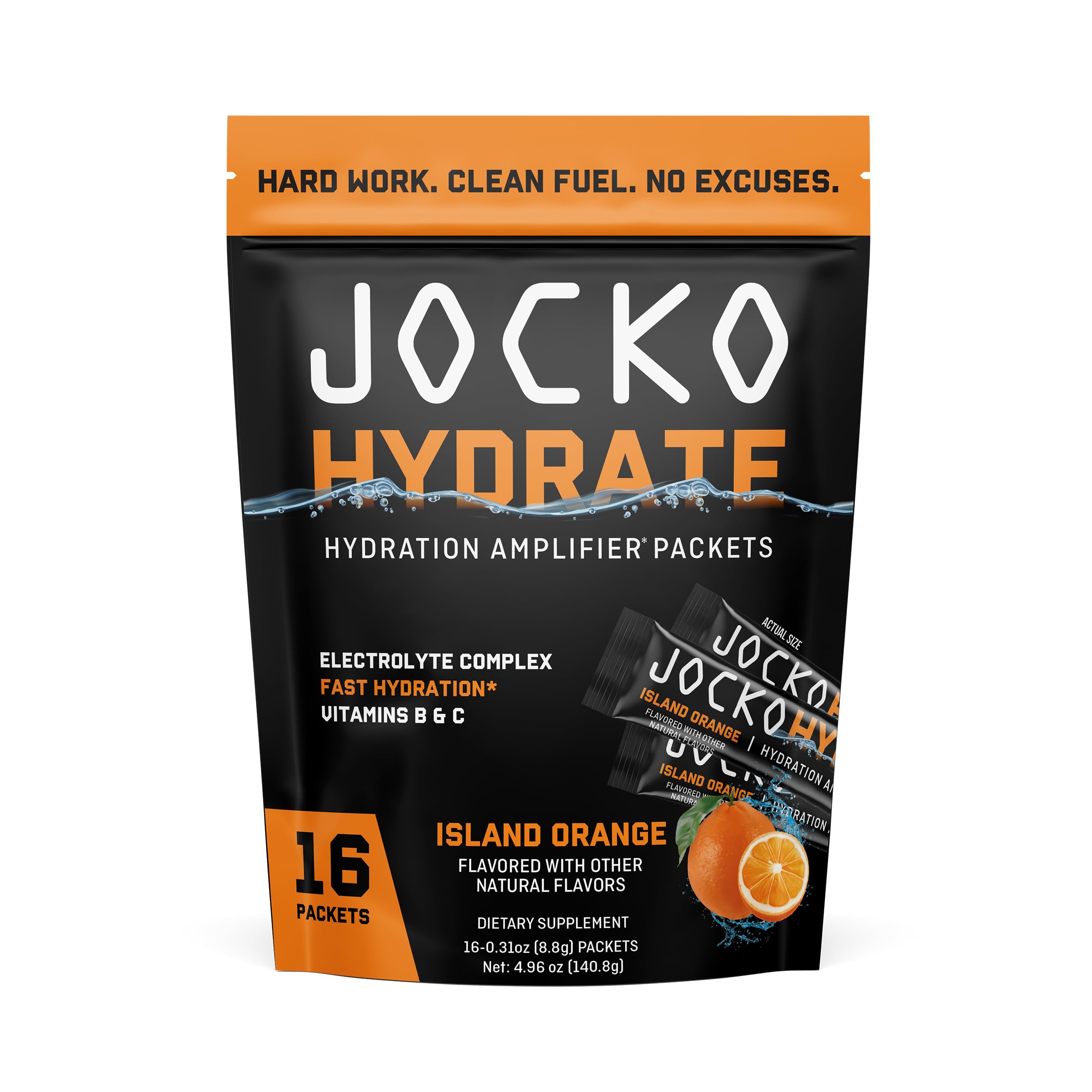 Jocko Fuel Hydrate Electrolytes Powder Packets Low Sugar - Hydration Amplifier Packets for Recovery, Dehydration, & Exercise - with Vitamins B6, B12 & C Jocko Fuel buy australia supplements