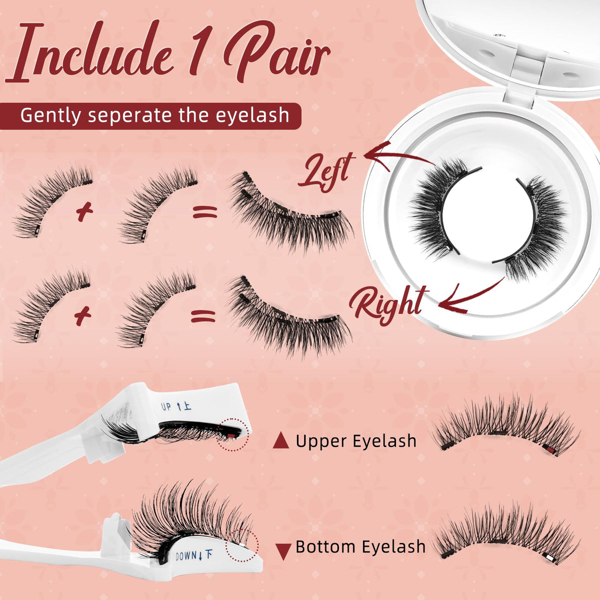 Higu clace Magnetic Eyelashes with Applicator Reusable Magnetic Lashes(A11) Higu clace